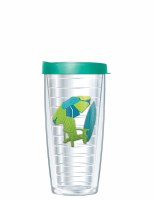 16 Oz Green and Turquoise Chair Tall Tumbler With Teal Lid