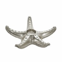 9" Silver Starfish Tea Light Metal Holder