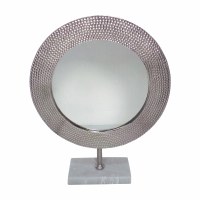 21" Silver Round Mirror On Stand