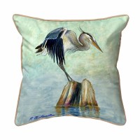 18" Square Balancing Heron Indoor and Outdoor Pillow
