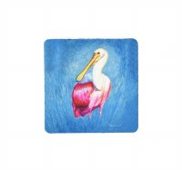 4" Square Spoonbill Coaster