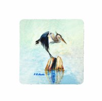 4" Square Balancing Heron Coaster