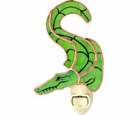 6" Alligator Stained Glass Night Light