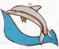 7" Dolphin Stained Glass Sun Catcher