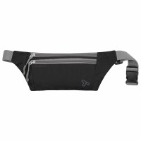 8" x 4" Black Double Zip Waist Pack