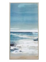 25" x 13" Dark Blue Low Beach Framed Gel Print