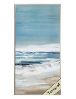 25" x 13" Dark Blue Middle Beach Framed Gel Print