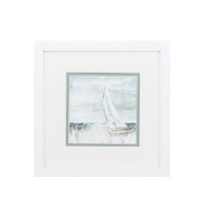 11" Square Half Sailboat Framed Print Under Glass