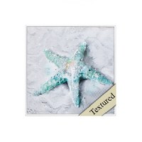 12" Square Green and Gray Starfish Framed Gel Print