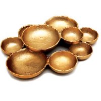 16" Gold Metal 9 Bowl Server