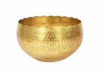 11" Round Jagged Edge Metal Gold Bowl