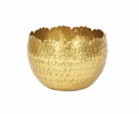 5" Round Jagged Edge Metal Gold Bowl