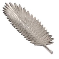 16" Silver Metal Frond Tray