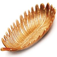 9" Gold Metal Frond Bowl