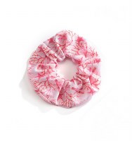 Pink Coral Print Scrunchie