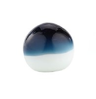 4" Blue and Clear Glass Orb