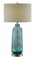 31" Blue and Green Glass Table Lamp
