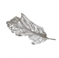 23" Silver Metal Leaf Tray