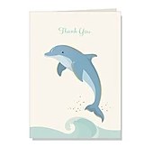 Pack of 10, 4" x 6" Dolphin Thank You Cards