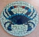 16" Round Mosaic Blue Crab Plaque