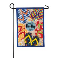 18" x 12" Mini Multicolored Living The Flip Flop Life Garden Flag