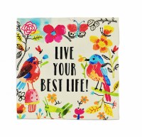 5" Square Birthday Live Your Best Life Canvas Print Card