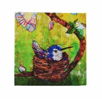 5" Square New Baby Nest Canvas Print Card