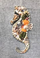 12" Multicolored Shell Seahorse Wall Plaque