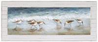 30" x 70" Horizontal Sandpipers On Beach Framed Gel Print