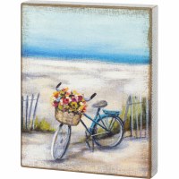 12" x 10" Beach Bike Wooden Plaque