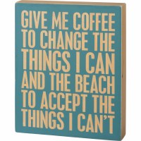 12" x 10" Coffee Beach Wooden Plaque