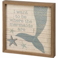 12" Square Where Mermaids Are Wall Plaque