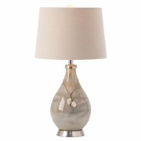 27" Aqua and Silver Glass Table Lamp