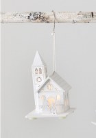 5" White LED Church Ornament