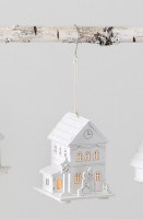 4" White LED Clock House Ornament