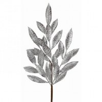 24" Silver Faux Bayleaf Spray
