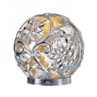 6.5" LED Silver Snowflake Design Glitter Orb