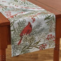 54" Cardinal and Winterberry Table Runner