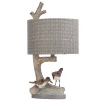 25" Beige Sanderlings and Branch Table Lamp