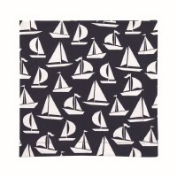 20" Square White Sailboats on Dark Navy Fabric Napkin
