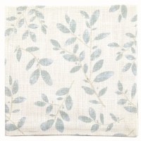 20" Square Distressed White and Blue Leaves Emmy Fabric Napkin