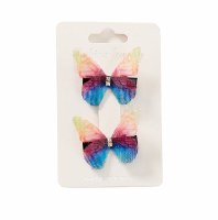 Set of 2 Red, Yellow and Blue Butterfly Hair Clips