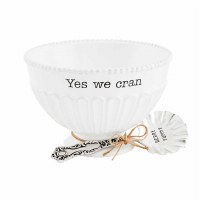 6" Yes We Cran Bowl With Spoon by Mud Pie