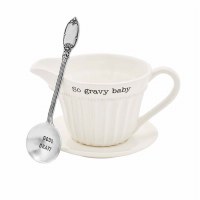 6" Gravy Baby Boat With Ladel by Mud Pie