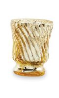 2.75" Gold Ribbed Votive by Mud Pie