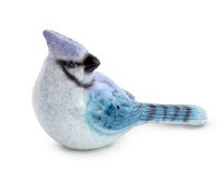 4" Glossy Blue and Purple Polyresin Blue Jay With Head Turned