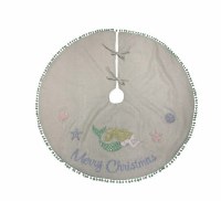 42" Round Fancy Mermaid Merry Christmas Tree Skirt