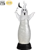 14" LED White Swirl Ghost and Bat Figurine Halloween Decoration