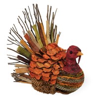 9" Multicolor Twig Turkey Fall and Thanksgiving Decoration