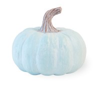 5" White Washed Blue Pumpkin Resin Fall and Thanksgiving Decoration